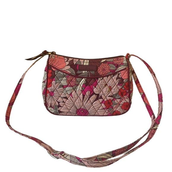 Vera Bradley Handbags - Vera Bradley Bohemian Blooms Little Crossbody Bag Purse Small Red Floral